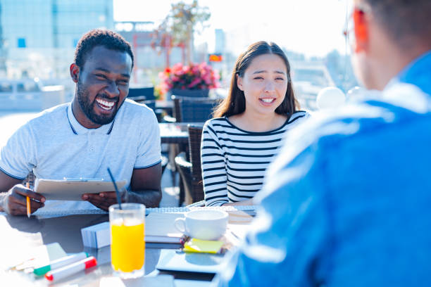 istock Funny freelancers laughing and joking 840878772
