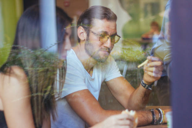 istock Young couple on a date at restaurant 840886630