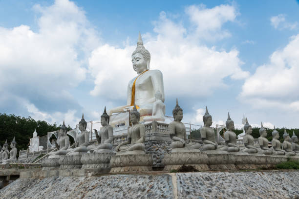 White buddha statue stock photo