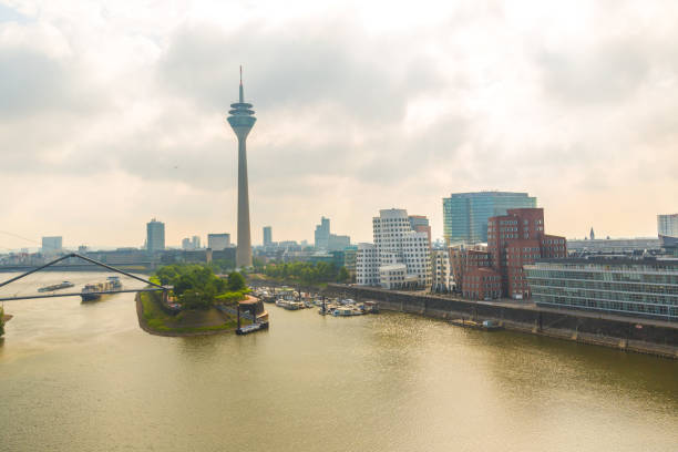 istock Aerial view Dusseldorf during morning. Media harbor Dusseldorf 840890980