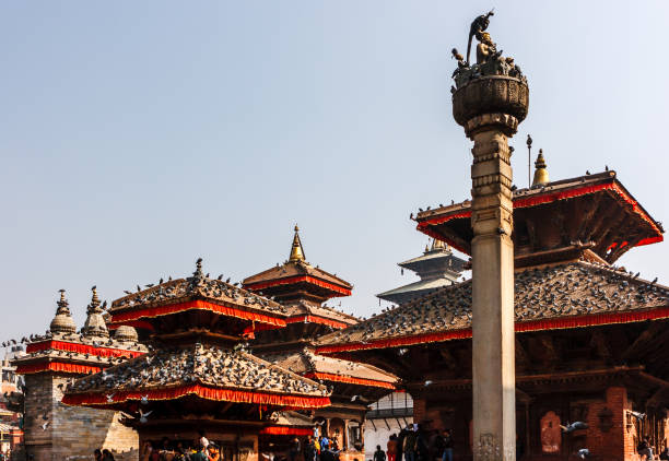 istock Temples of Kathmandu's Durbar square, covered with pigeons 840892070