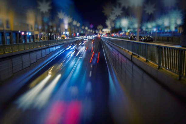 colorful trace from night traffic