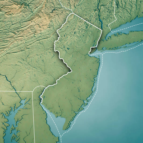 istock New Jersey State USA 3D Render Topographic Map Border 840895324