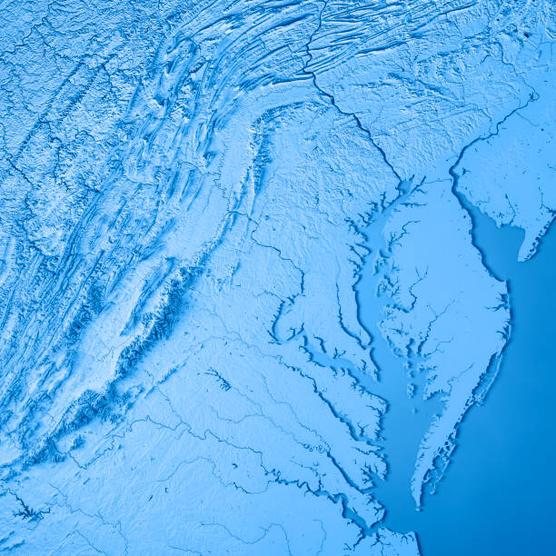 istock Maryland State USA 3D Render Topographic Map Blue 840896012
