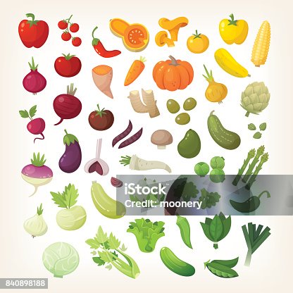 istock Vegetables in rainbow layout 840898188