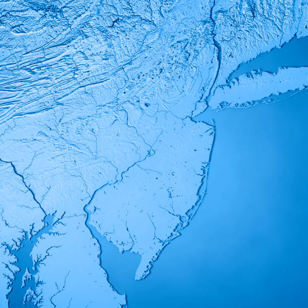 istock New Jersey State USA 3D Render Topographic Map Blue 840898434