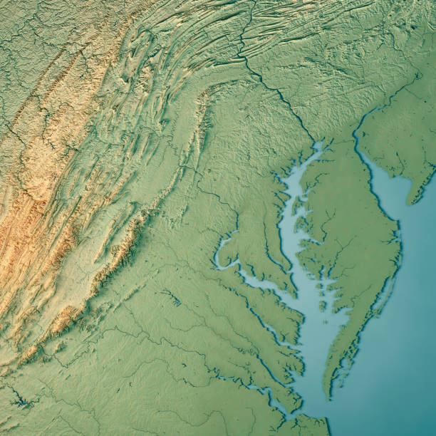 istock Maryland State USA 3D Render Topographic Map 840898776