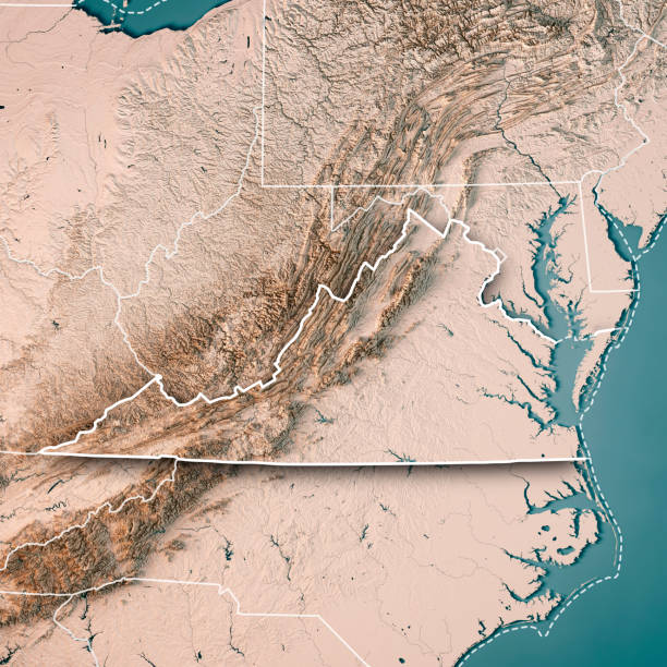istock Virginia State USA 3D Render Topographic Map Neutral Border 840901718