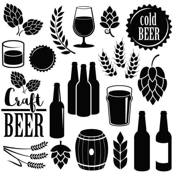 ilustrações, clipart, desenhos animados e ícones de ícone de cerveja isolado no fundo branco. arte vetorial. - pale ale