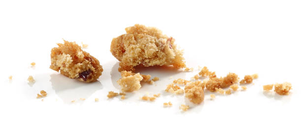 crumbs of cookie - crumble imagens e fotografias de stock