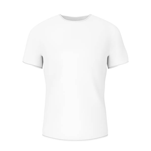 istock Closeup White Blank T-Shirt with Empty Space for Yours Design. 3d Rendering 840908714
