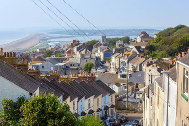 architettura inglese della città di fortuneswell - isle of portland foto e immagini stock