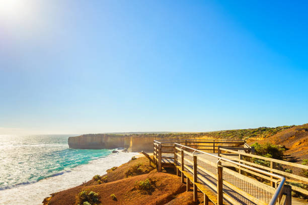 great ocean road paisagem - australia melbourne landscape twelve apostles - fotografias e filmes do acervo