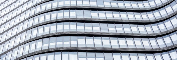 istock Abstract facade lines and glass reflection on modern building,abstract background 840915446