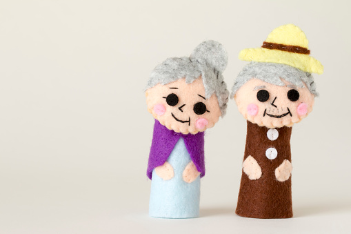 old couple's finger doll,grandfather and grandmother