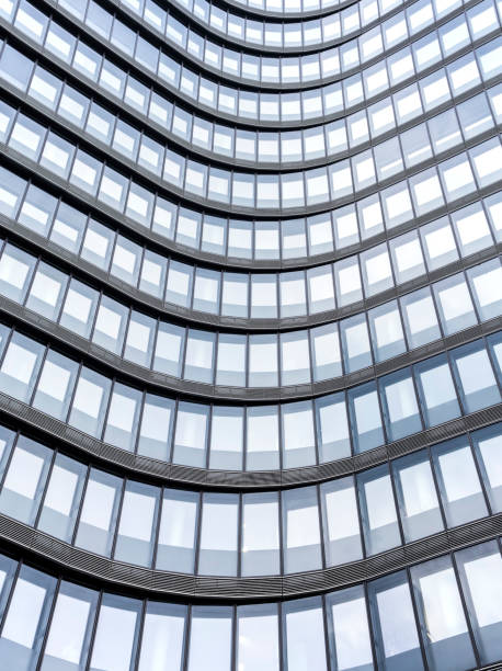 istock Abstract facade lines and glass reflection on modern building,abstract background 840918728