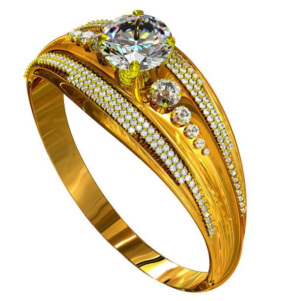 istock Engagement gold ring with jewelry gem. 840924108