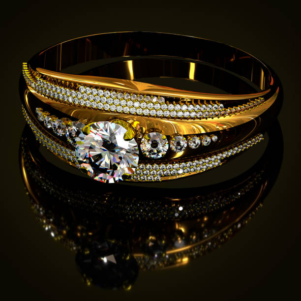 istock Engagement gold ring with jewelry gem. 840927142