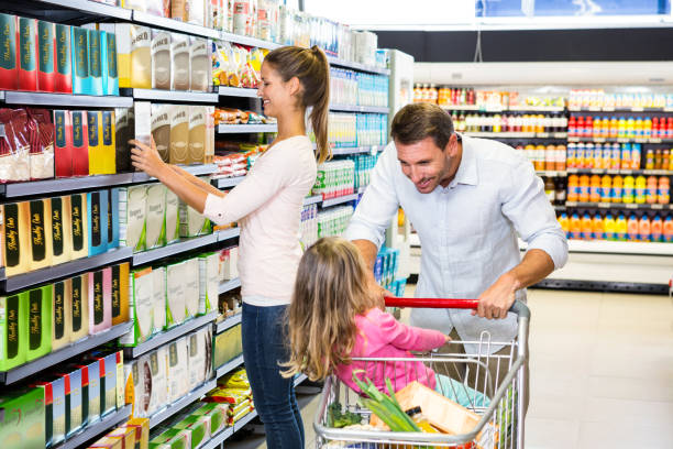 istock Happy family doing shopping 840927746