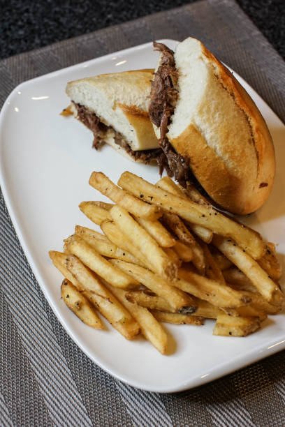 istock beef sandwich and fries at a diner 840927956