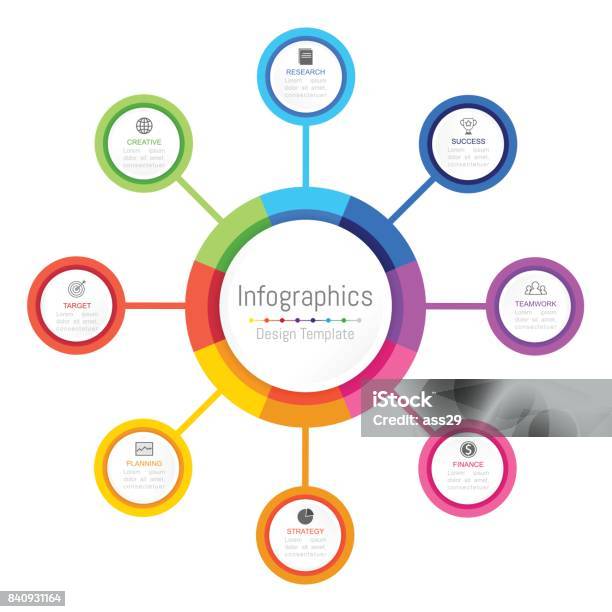 Infographic Design Elements For Your Business Data With 8 Options Parts Steps Timelines Or Processes Vector Illustration Stock Illustration - Download Image Now