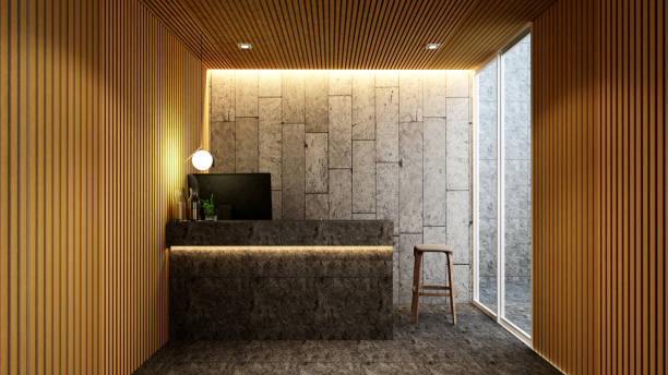 istock reception in lobby for artwork of hotel or Office - 3D Rendering 840931194