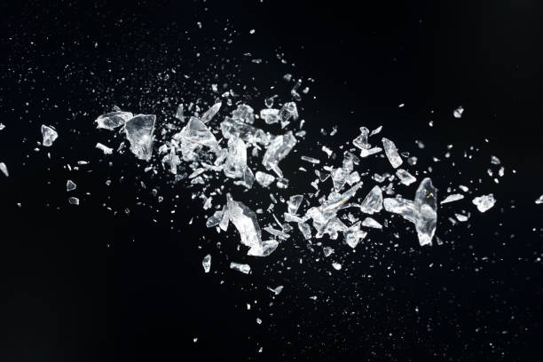 Shattered crystal glass stock photo