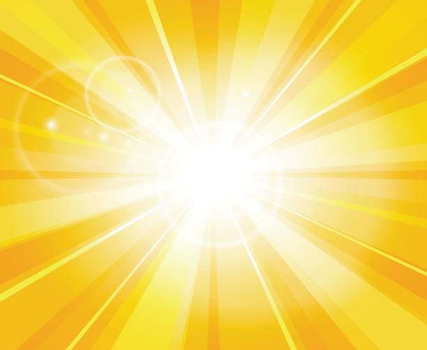 Sun beams pattern Sun beams pattern. Summer day bright light hot yellow vector illustration or power energy sunshine background deflated stock illustrations