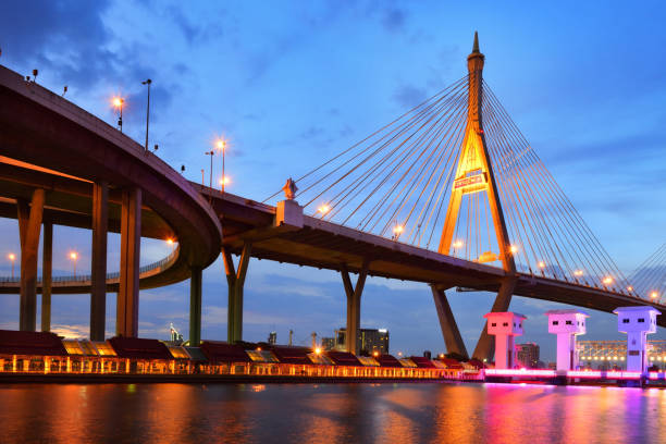 puente 1 de bhumibol en tailandia - phumiphon aduldet fotografías e imágenes de stock