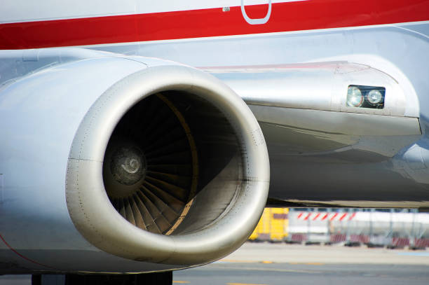 istock Engine of passenger airplane waiting in airport 840954270