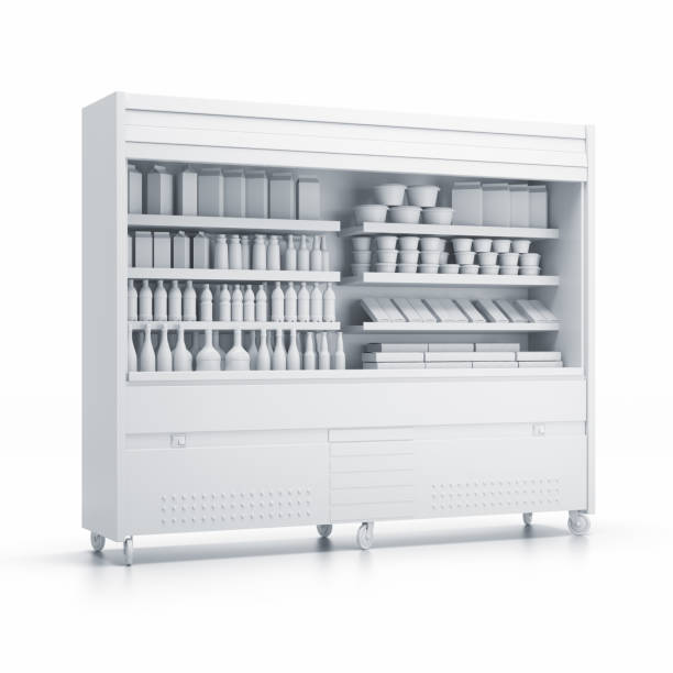 istock Blank supermarket products on shelves and pegboard 840956720