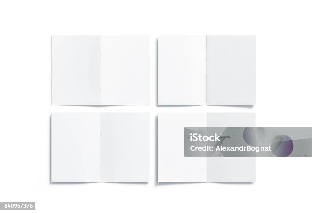 Blank White Multipage A5 Booklet Mock Up Front Back Side Stock Photo - Download Image Now