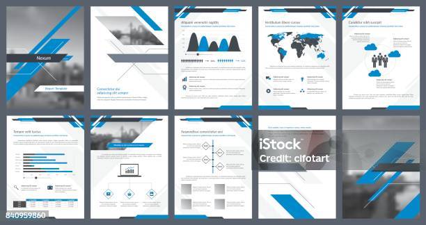 Elemente Der Infografiken Für Berichtsvorlage Und Präsentationen Vorlagen Stock Vektor Art und mehr Bilder von Jahresbericht