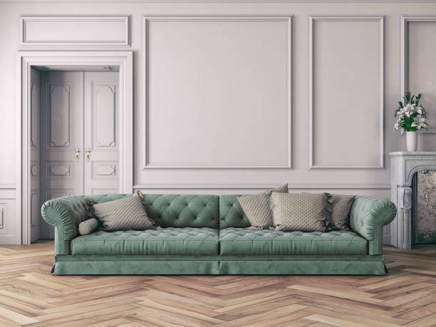 istock Living room with sofa, decoration and copy space 840960346