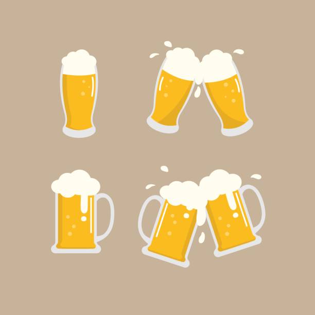 ilustraciones, imágenes clip art, dibujos animados e iconos de stock de cerveza vector - beer beer glass drink alcohol