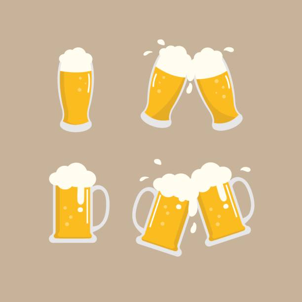 beer vector beer vector, cheers mug illustrations stock illustrations