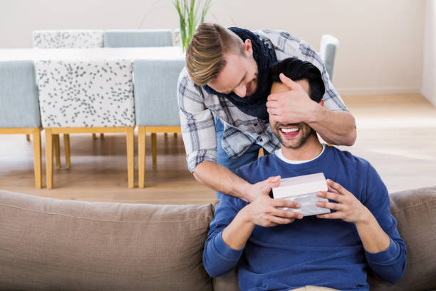 istock Gay man surprising his boyfriend 840961996