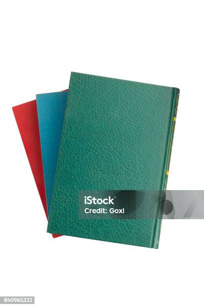 Tres De Libro A Color Foto de stock y más banco de imágenes de Libro - Libro, Vista desde arriba, Fondo blanco