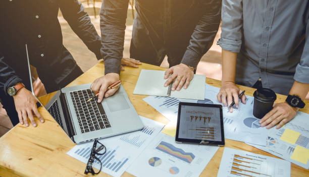 istock Businessmen debating and discuss work plans at busy time. 840974310