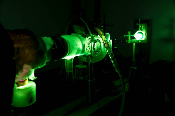 istock Powerful industrial green LASER for research 840978204
