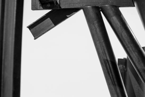 construction metal tubing and beams as abstract background texture