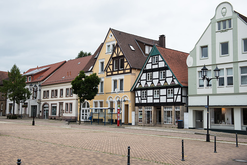 Houses at Rathausplatz in Horn in Lippe, East Westphalia