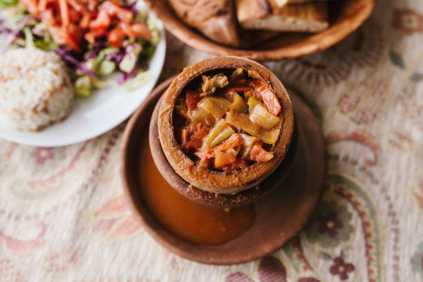 istock The national Turkish dish in the pot that is broken before use is called Testi-kebab. Restaurant with Turkish food. 841002094