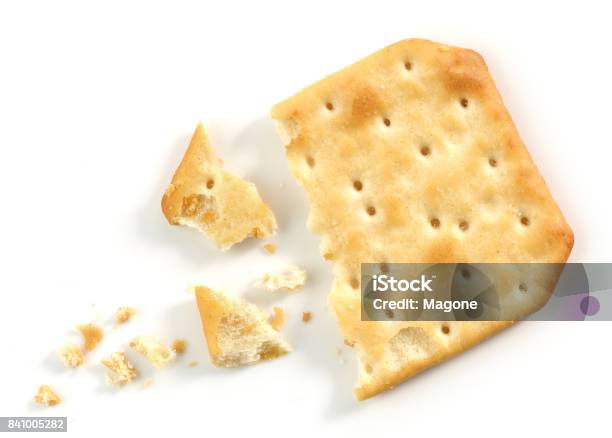 Crumbs And Pieces Of Cracker Macro Stock Photo - Download Image Now - Cracker - Snack, White Color, Biting