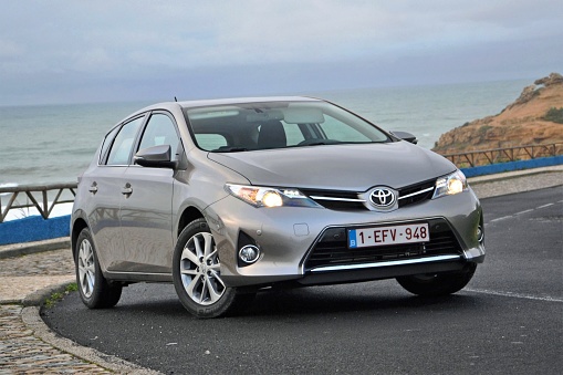 Cascais, Portugal - 4th December, 2012: Toyota Auris stopped on the road. This model is one of the most popular cars in Toyota offer.