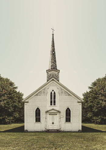 A disused rural church.  Composite image.