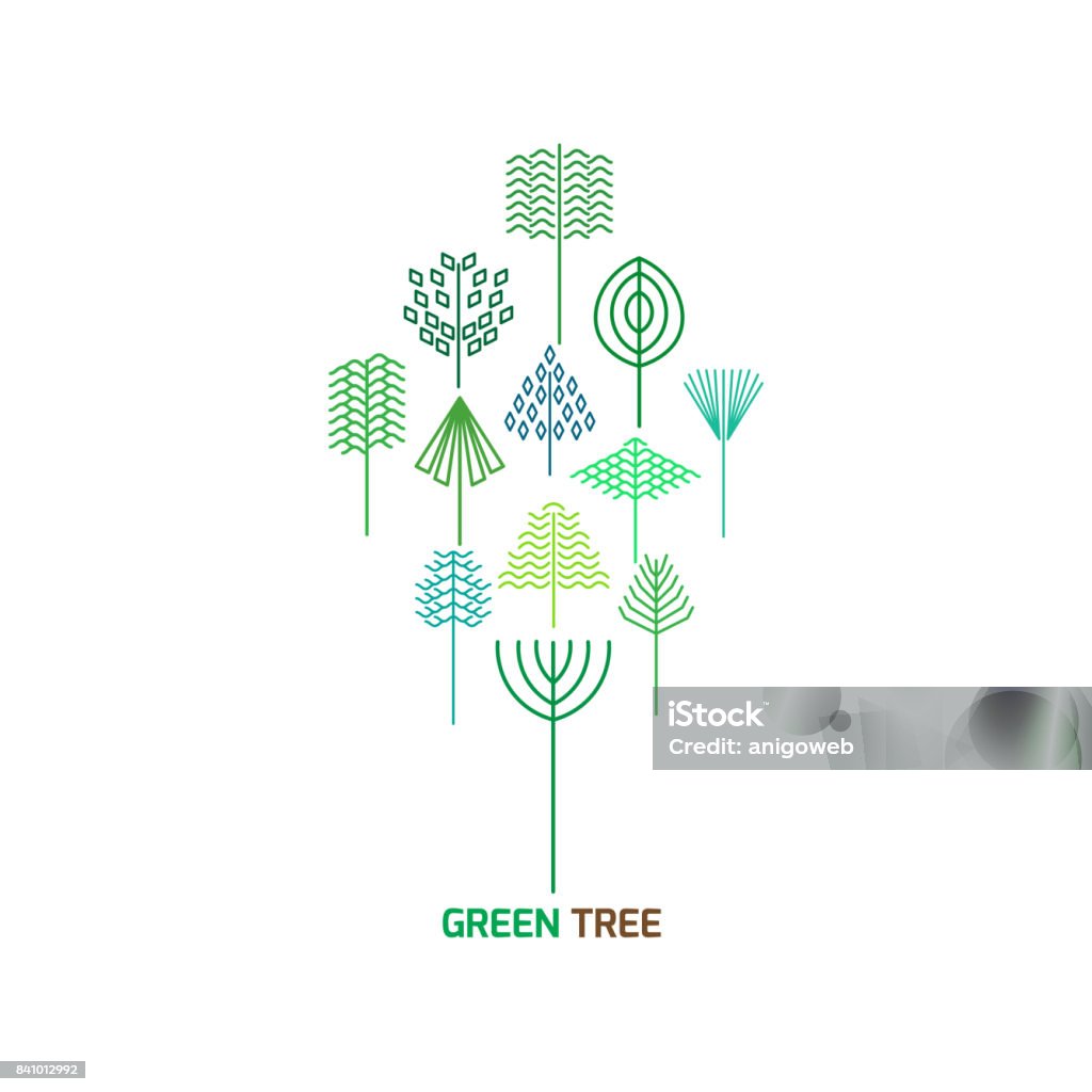 Hipster-Baum in einem minimalistischen Stil - Lizenzfrei Logo Vektorgrafik