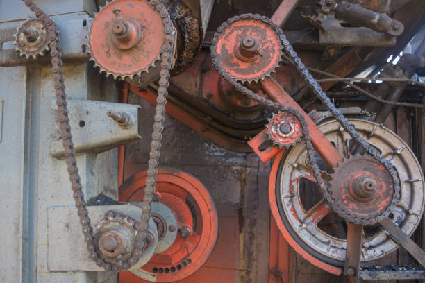 istock The old mechanism with chain drives 1 841019022