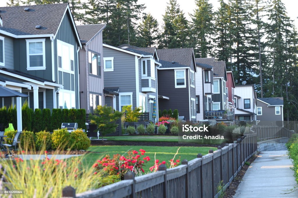 Issaquah Highlands Village Washington State Stock Photo