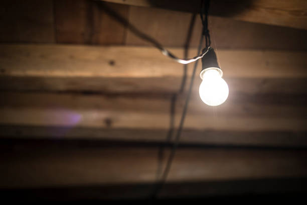 Light in a cabin stock photo